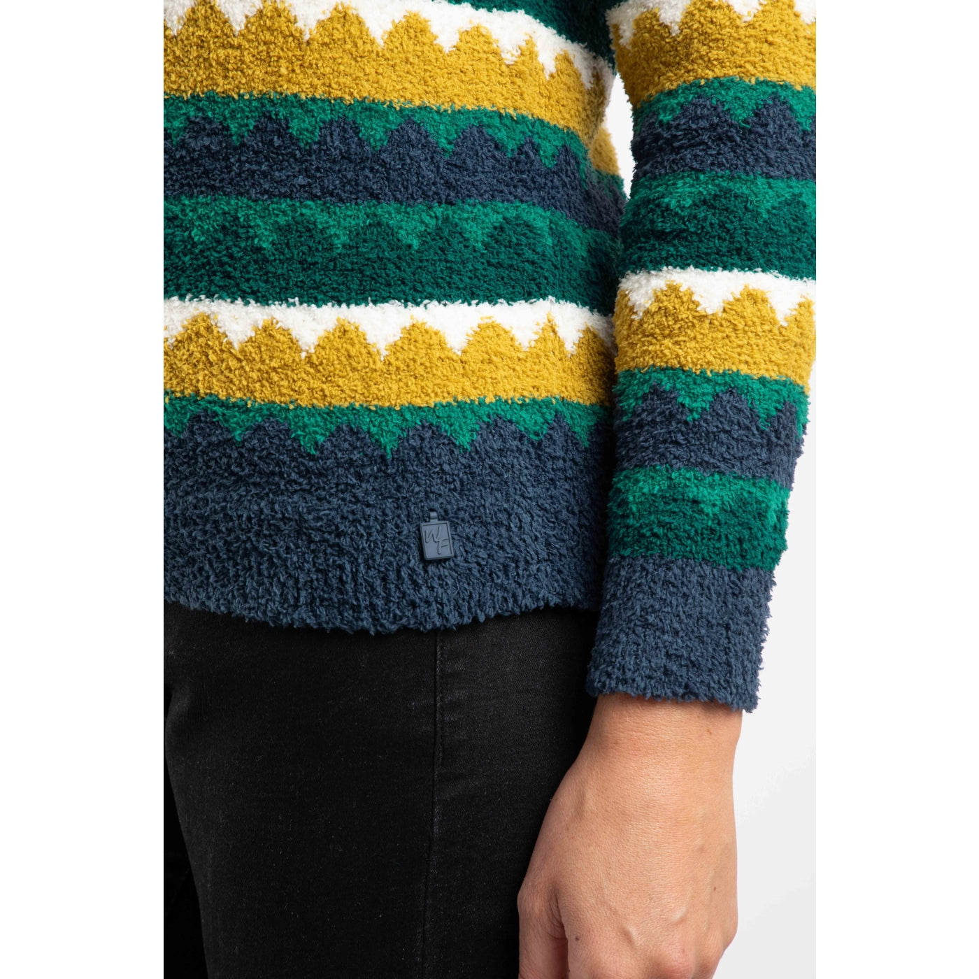 Weird Fish Womens Tyla Cosy Knit Scalloped Jumper Antique Moss Green