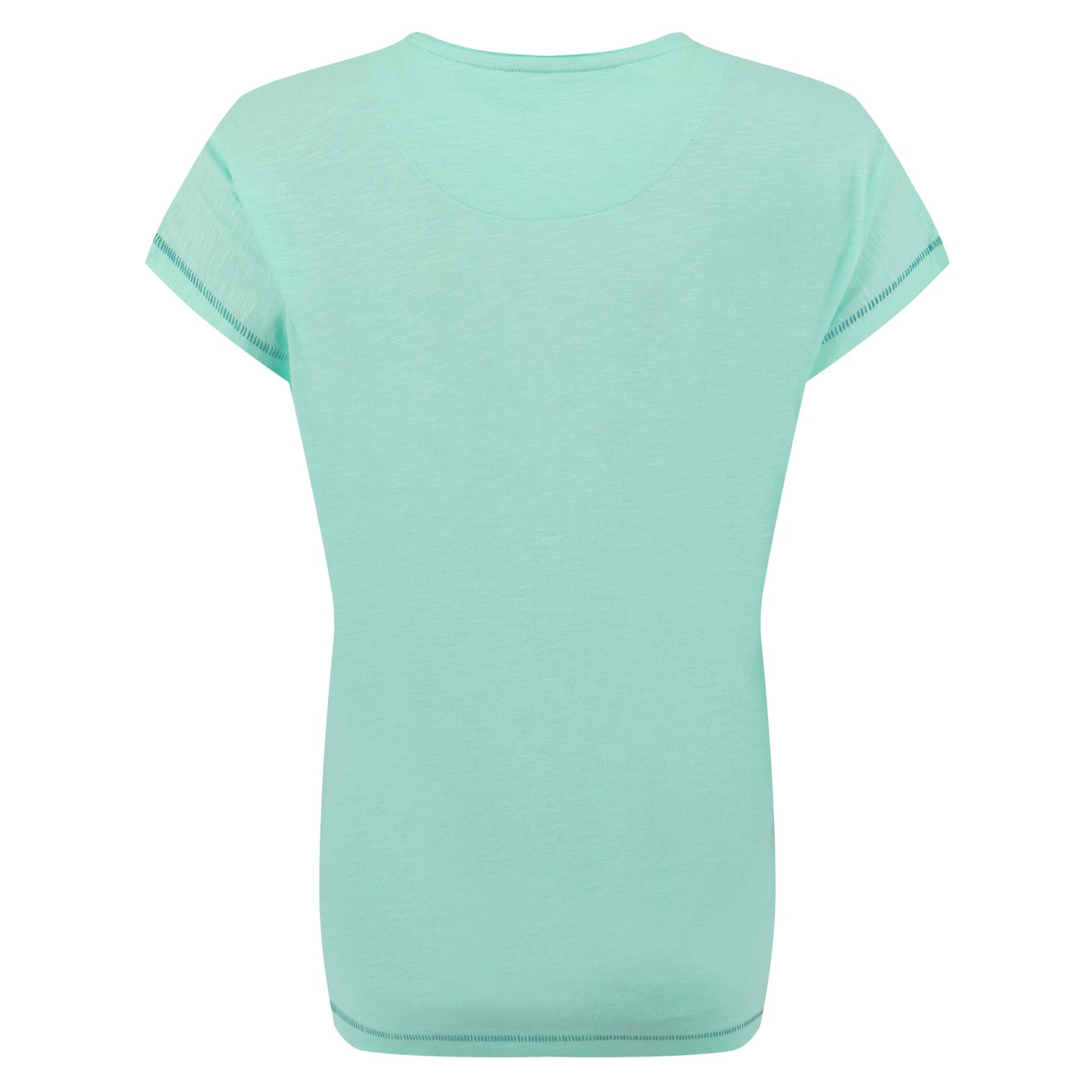 Back view of a womens Weird Fish Walking Club Mint green t-shirt on a white background
