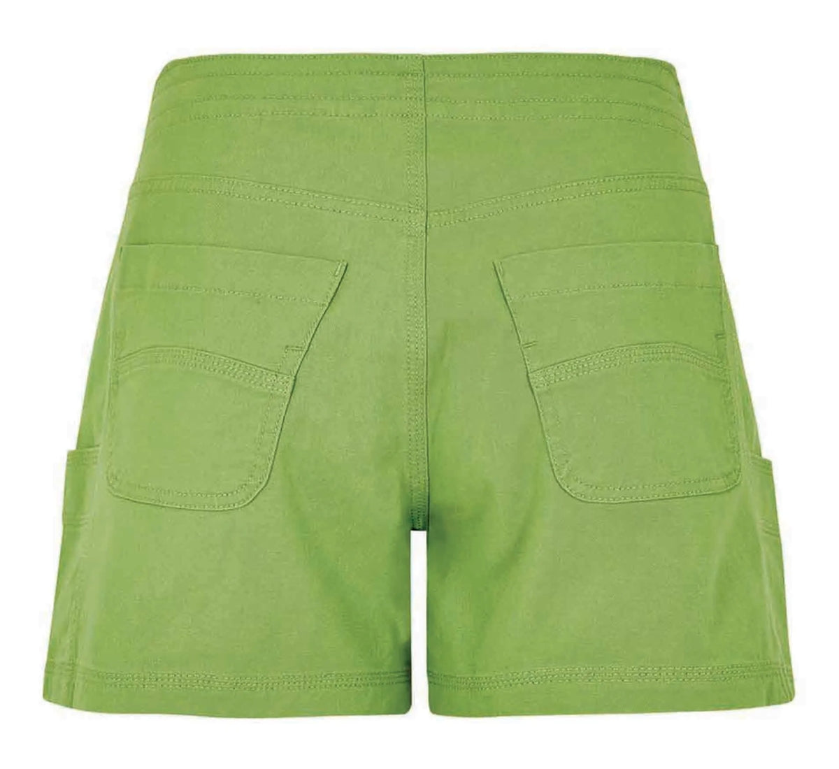 Weird Fish women's Willoughby flat front shorts in Kiwi Green with side and hip pockets.