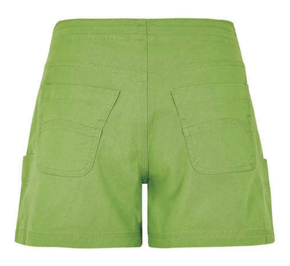 Weird Fish women's Willoughby flat front shorts in Kiwi Green with side and hip pockets.