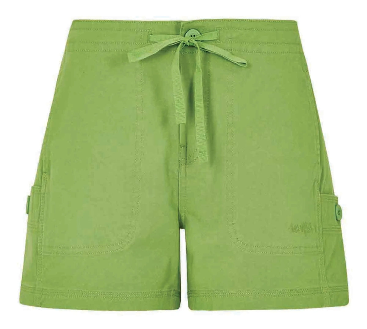 Women's tie front cotton Willoughby shorts from Weird Fish in Kiwi Green.