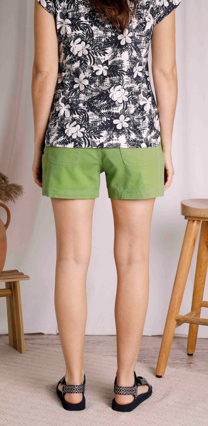 Women's Willoughby Kiwi Green coloured Summer shorts from Weird Fish.