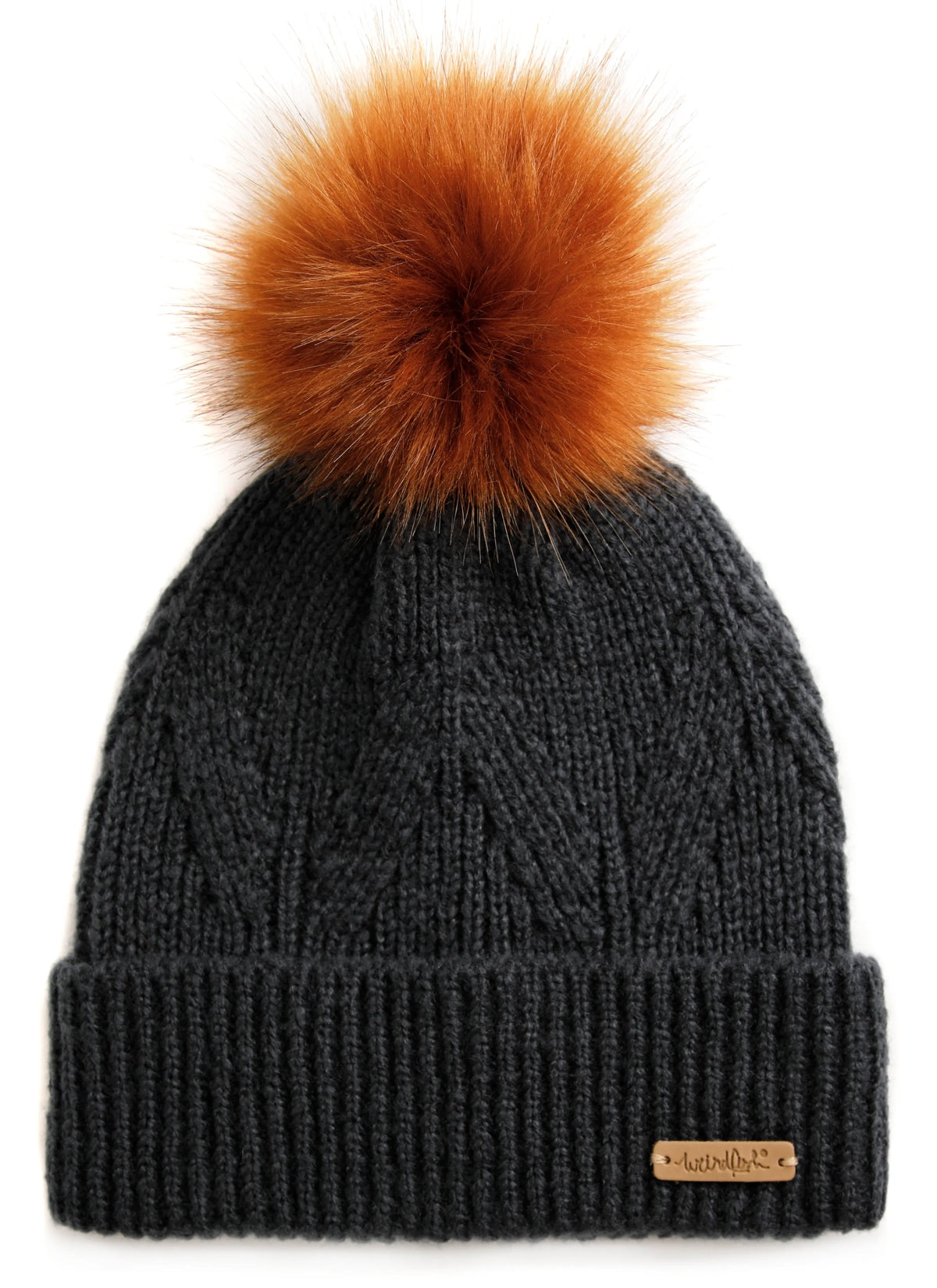 Weird Fish Allium Knitted Bobble Hat - Navy