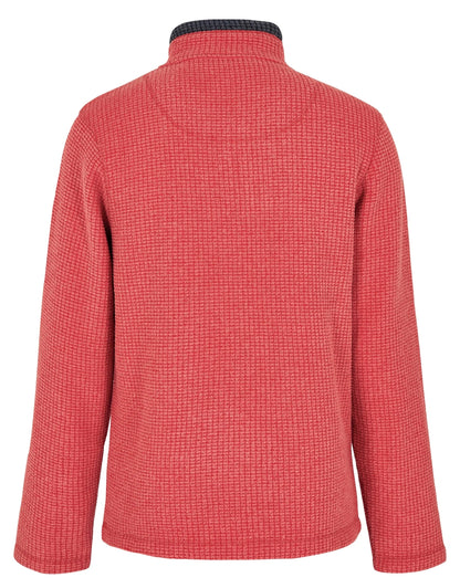 Weird Fish Mens Newark 1/4 Zip Grid Fleece - Barberry Red