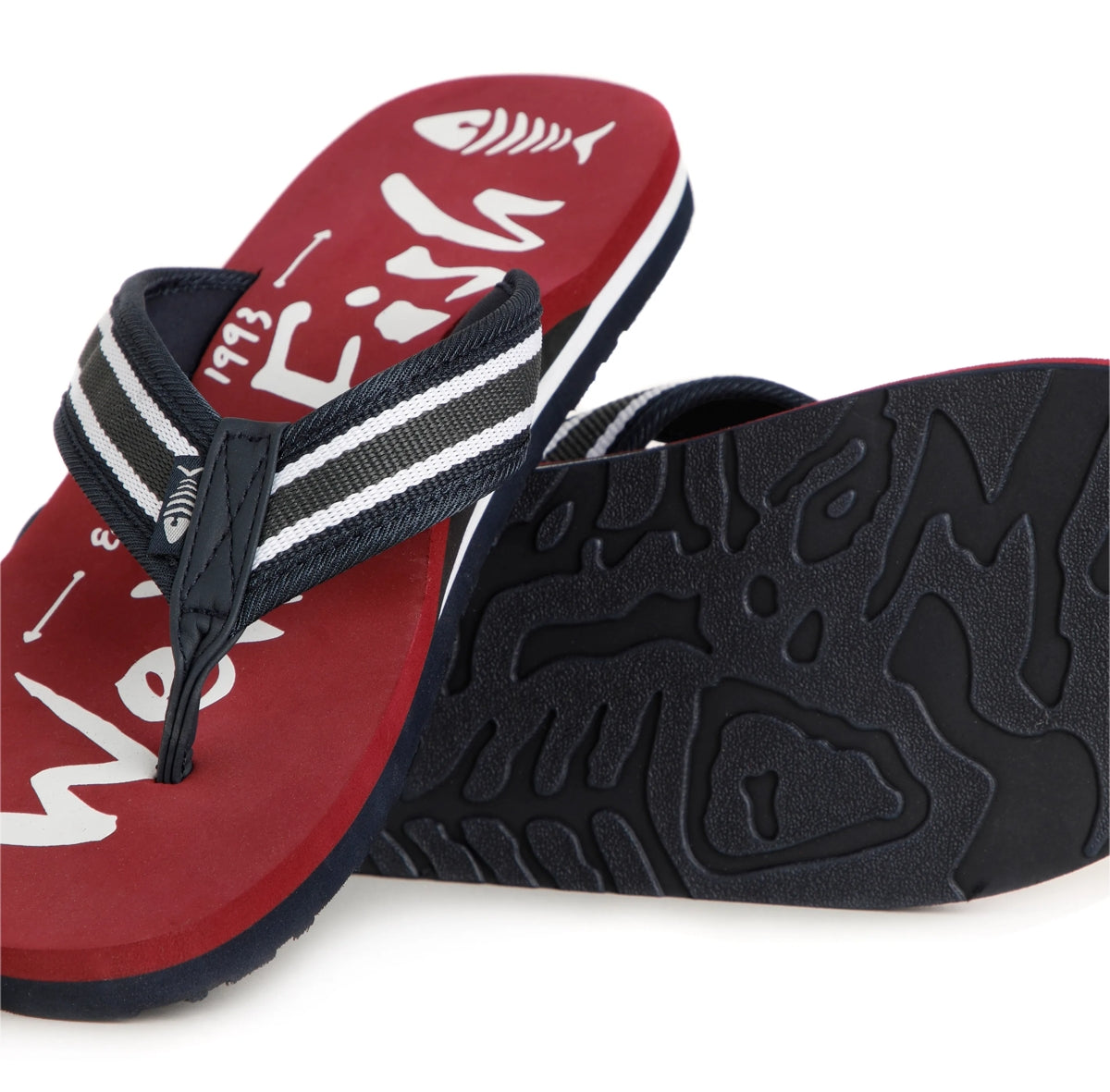 Weird Fish Mens 'Waterford' Flip Flops - Garnet