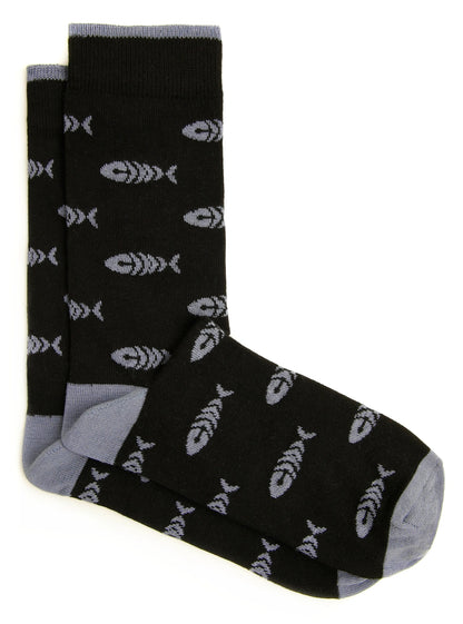 Weird Fish Mens 'Ronan' 3 Pack Socks - Black / Green / Greys
