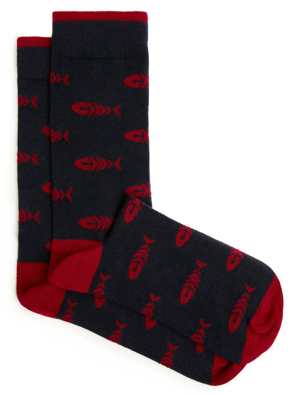 Weird Fish Mens 'Ronan' 3 Pack Socks - Navy / Red / Grey