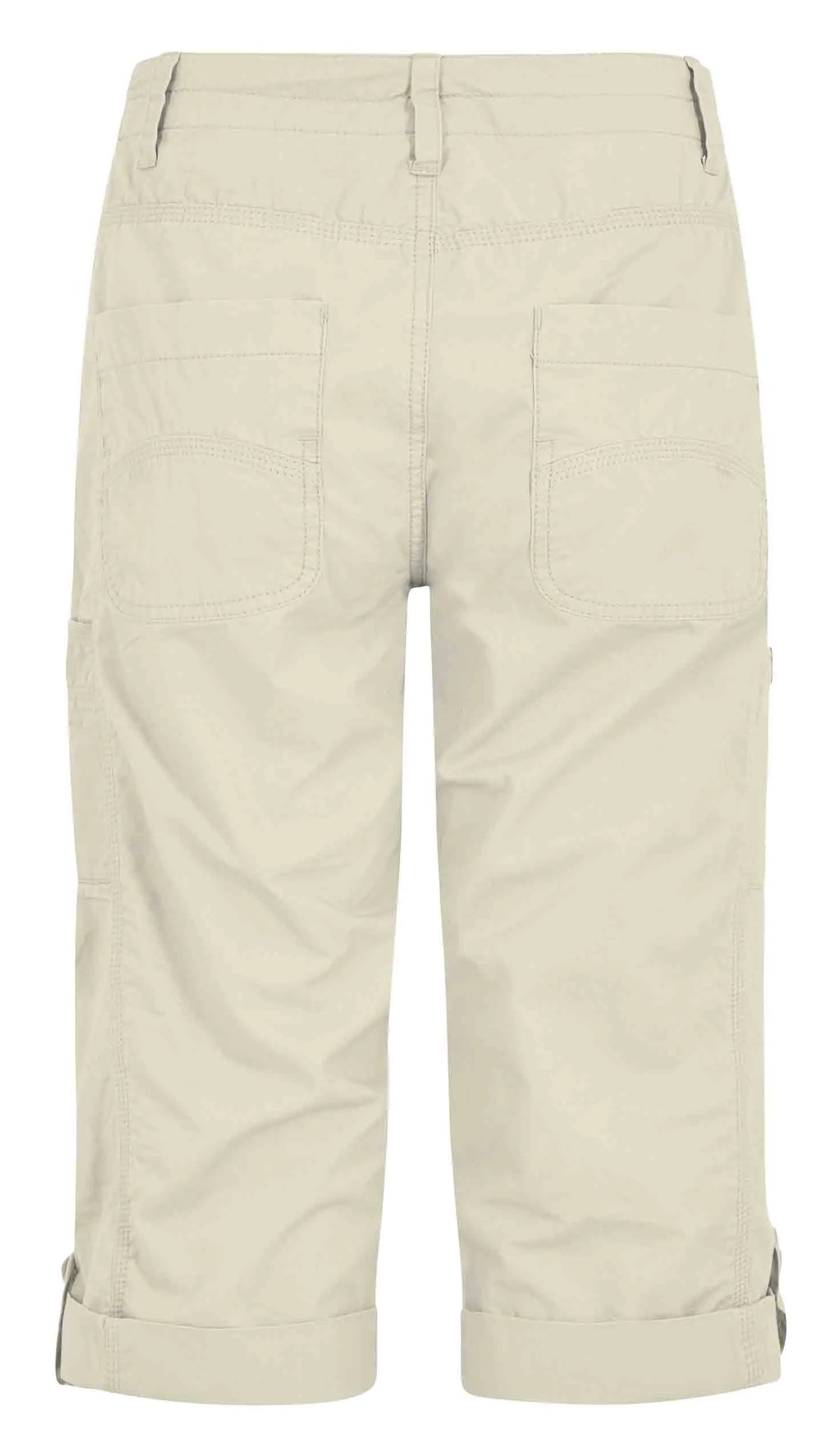 Weird Fish women's Salena 3/4 length cropped trousers with pockets in Oyster.