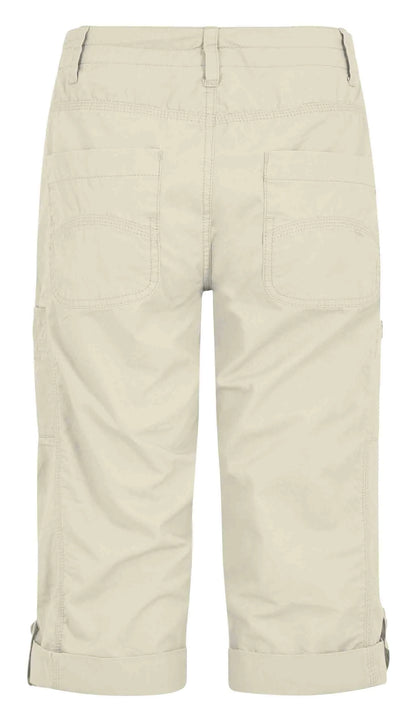 Weird Fish women's Salena 3/4 length cropped trousers with pockets in Oyster.