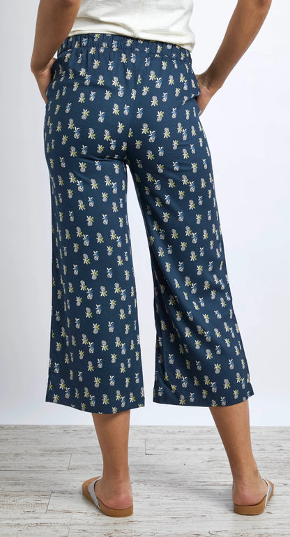 Pineapple print women's crop trousers from Weird Fish.