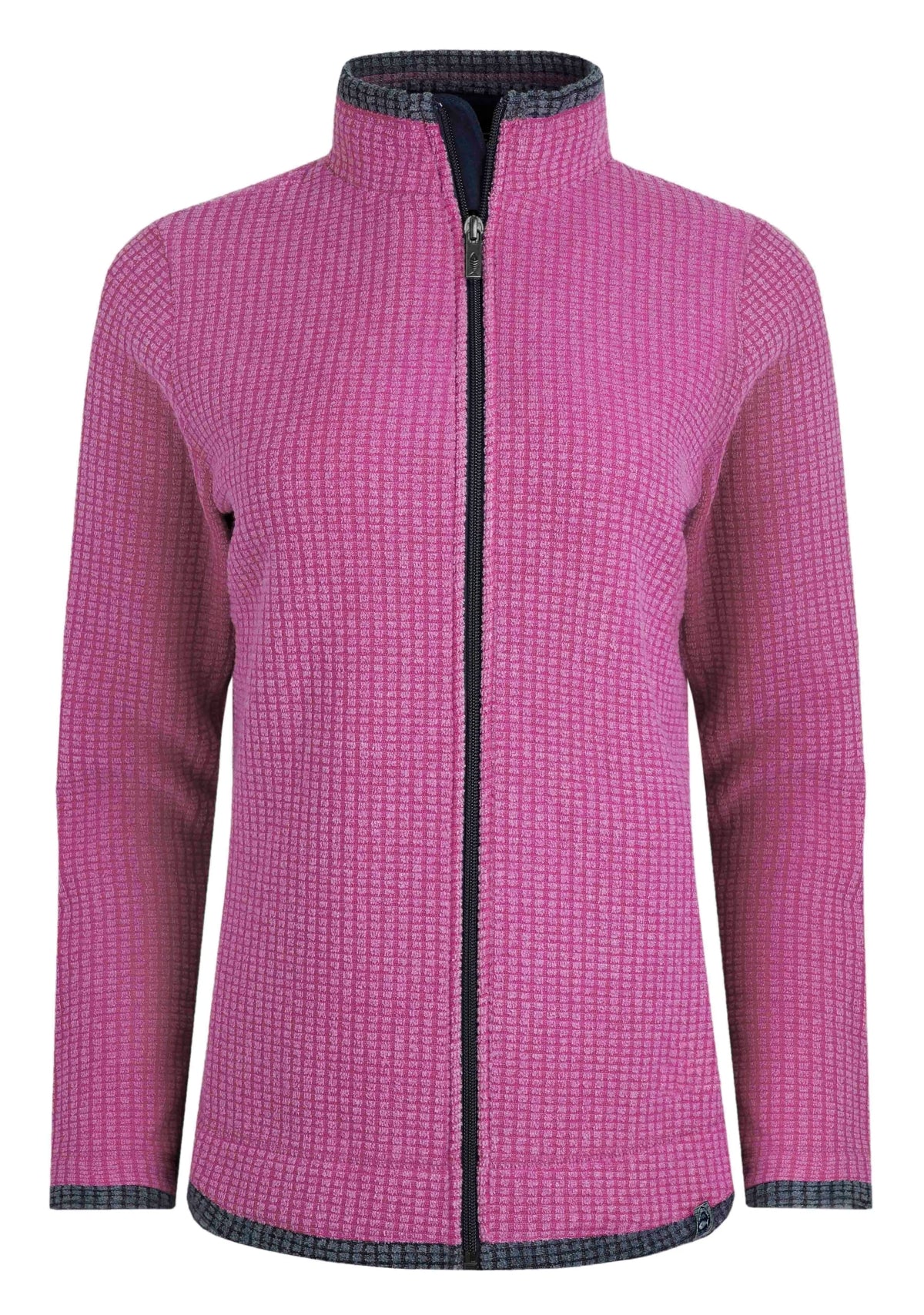 Weird Fish Womens Ariana Full Zip Grid Fleece - Dark Raspberry