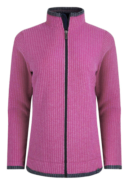 Weird Fish Womens Ariana Full Zip Grid Fleece - Dark Raspberry
