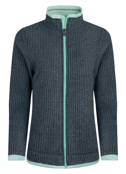 Weird Fish Womens Ariana Full Zip Grid Fleece - Rich Navy