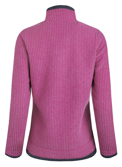 Weird Fish Womens Ariana Full Zip Grid Fleece - Dark Raspberry