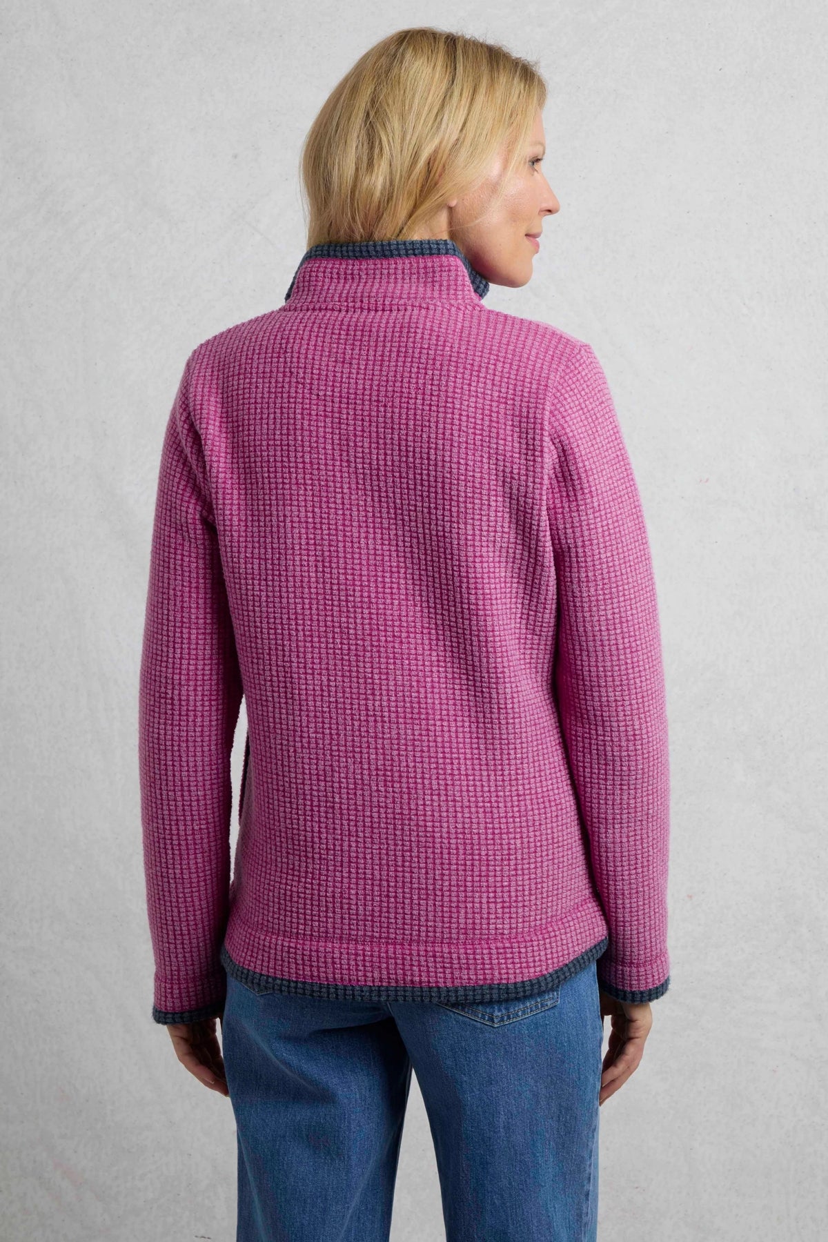 Weird Fish Womens Ariana Full Zip Grid Fleece - Dark Raspberry