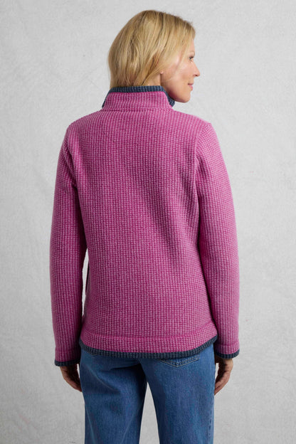 Weird Fish Womens Ariana Full Zip Grid Fleece - Dark Raspberry
