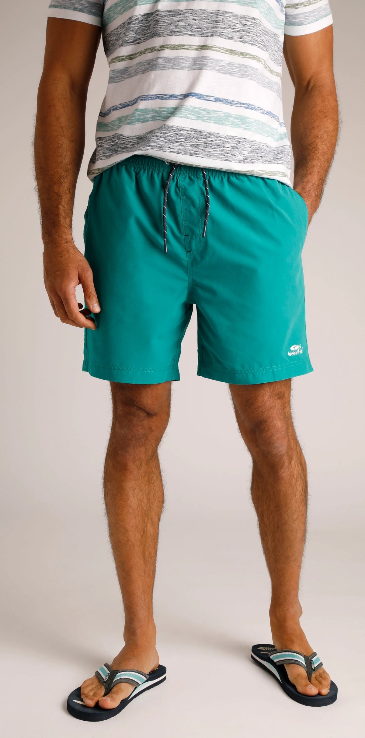 Weird Fish Mens 'Banning' Swim Shorts - Peacock