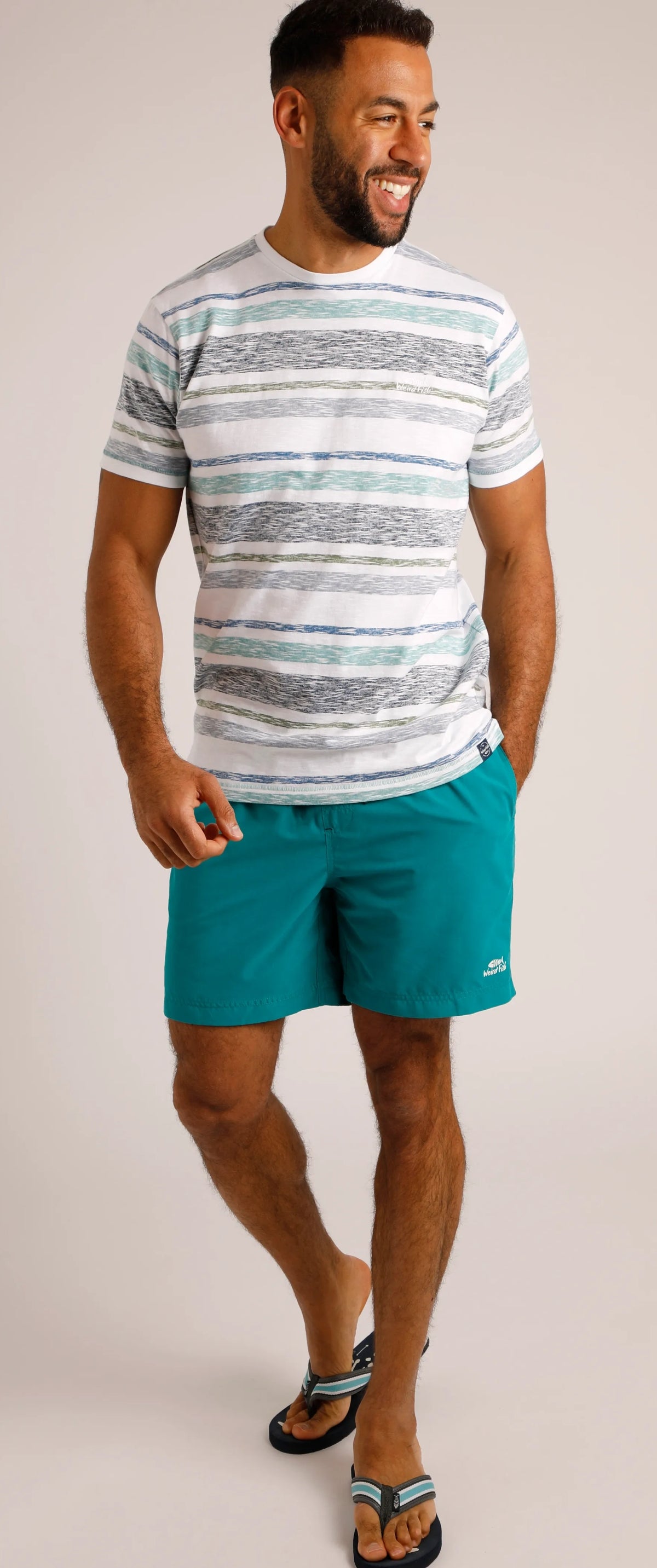 Weird Fish Mens 'Banning' Swim Shorts - Peacock
