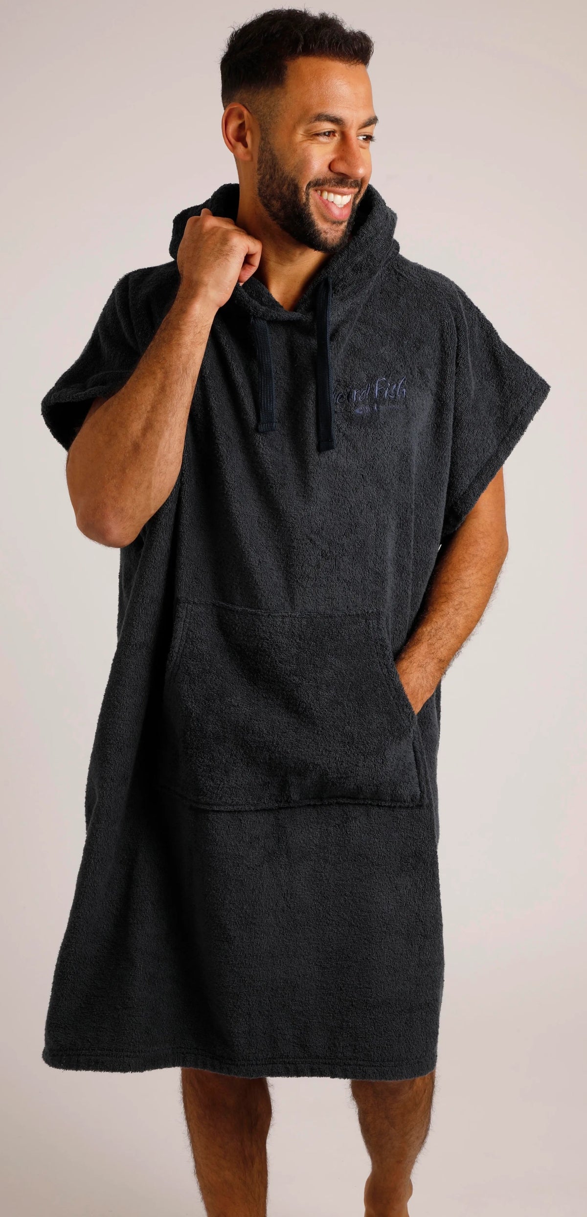 Weird Fish Adults Unisex Oceana Towelling Changing Robe - Navy