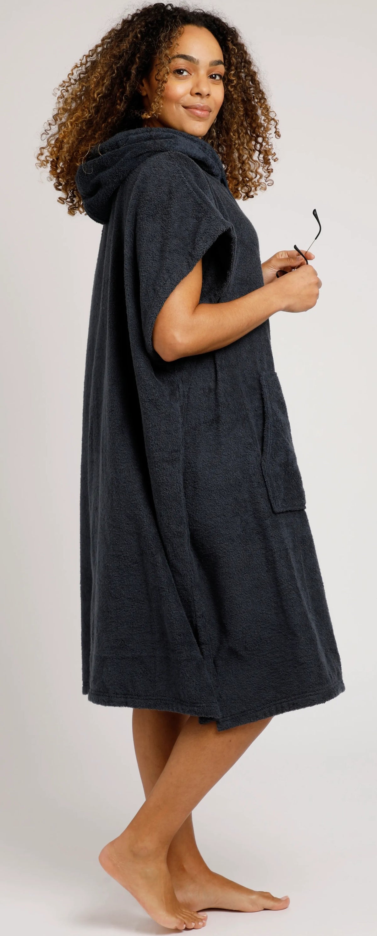 Weird Fish Adults Unisex Oceana Towelling Changing Robe - Navy