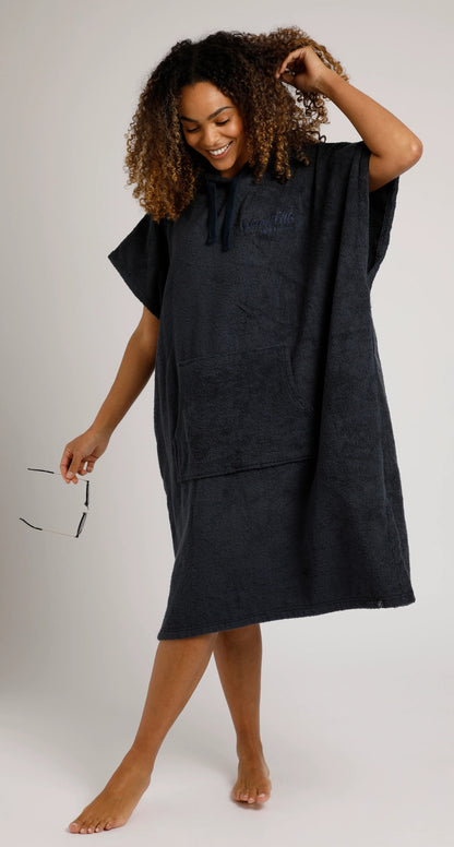 Weird Fish Adults Unisex Oceana Towelling Changing Robe - Navy