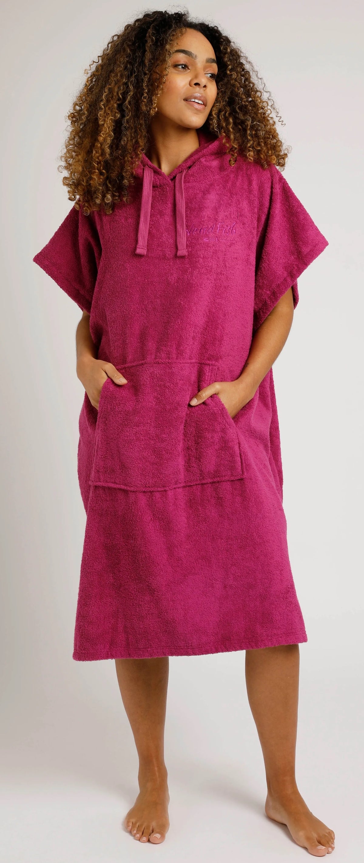 Weird Fish Adults Unisex Oceana Towelling Changing Robe - Raspberry