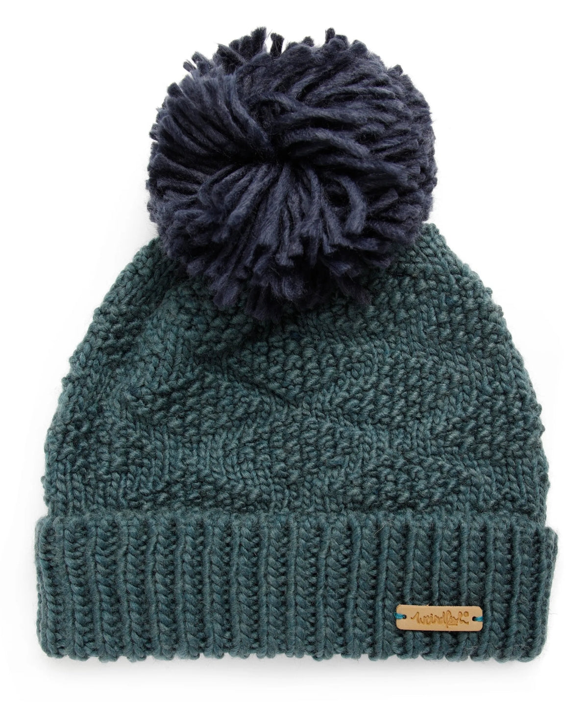 Weird Fish Aliza Textured Bobble Hat - Cedar Green
