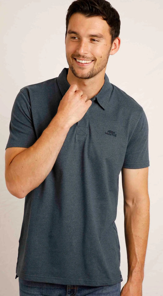 Weird Fish Mens Jetstream Eco Branded Polo Shirt - Navy