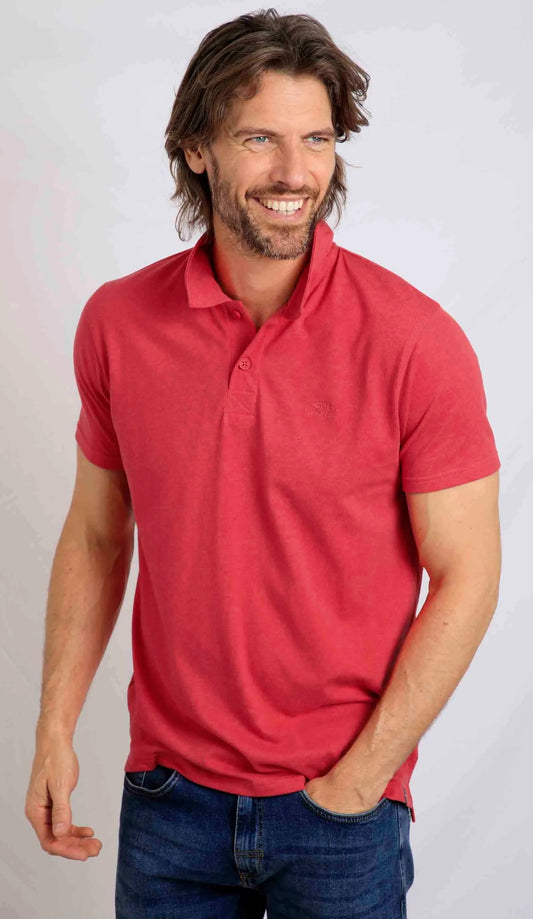 Weird Fish men's Jetstream jersey polo shirt in Radical Red.