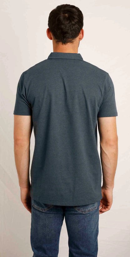 Weird Fish Mens Jetstream Eco Branded Polo Shirt - Navy