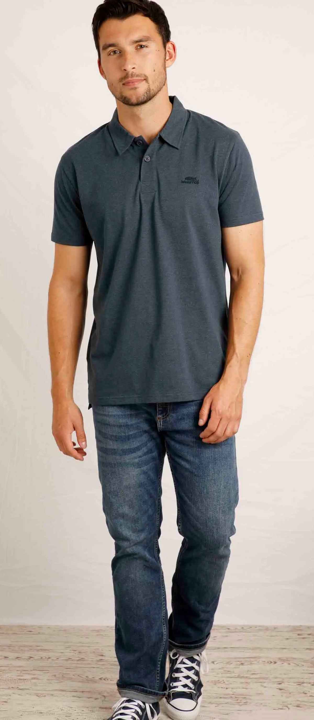 Weird Fish Mens Jetstream Eco Branded Polo Shirt - Navy