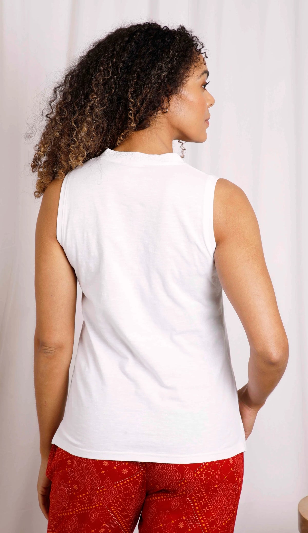 Weird Fish women's 19750 Arenas cotton outfitter vest in plain white.