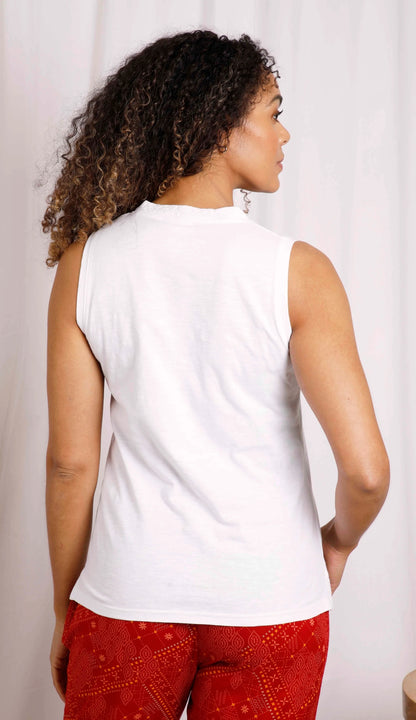 Weird Fish women's 19750 Arenas cotton outfitter vest in plain white.