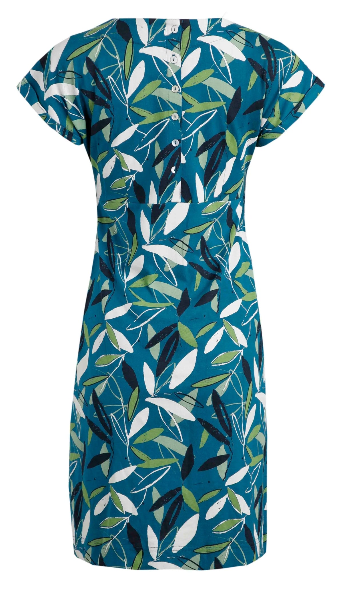 Women's floral printed short sleeve Tallahassee dress from Weird Fish in Deep Sea Blue
