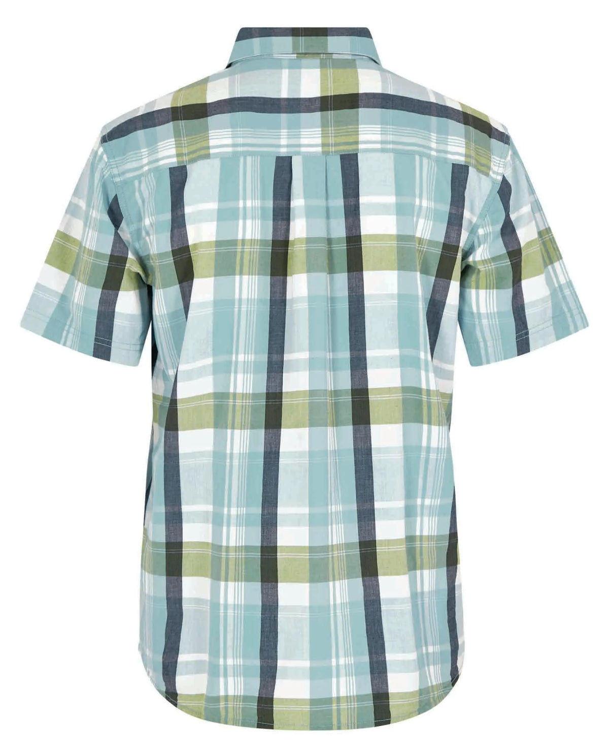 Weird Fish men's short sleeve Judd Sky Blue check pattern shirt.