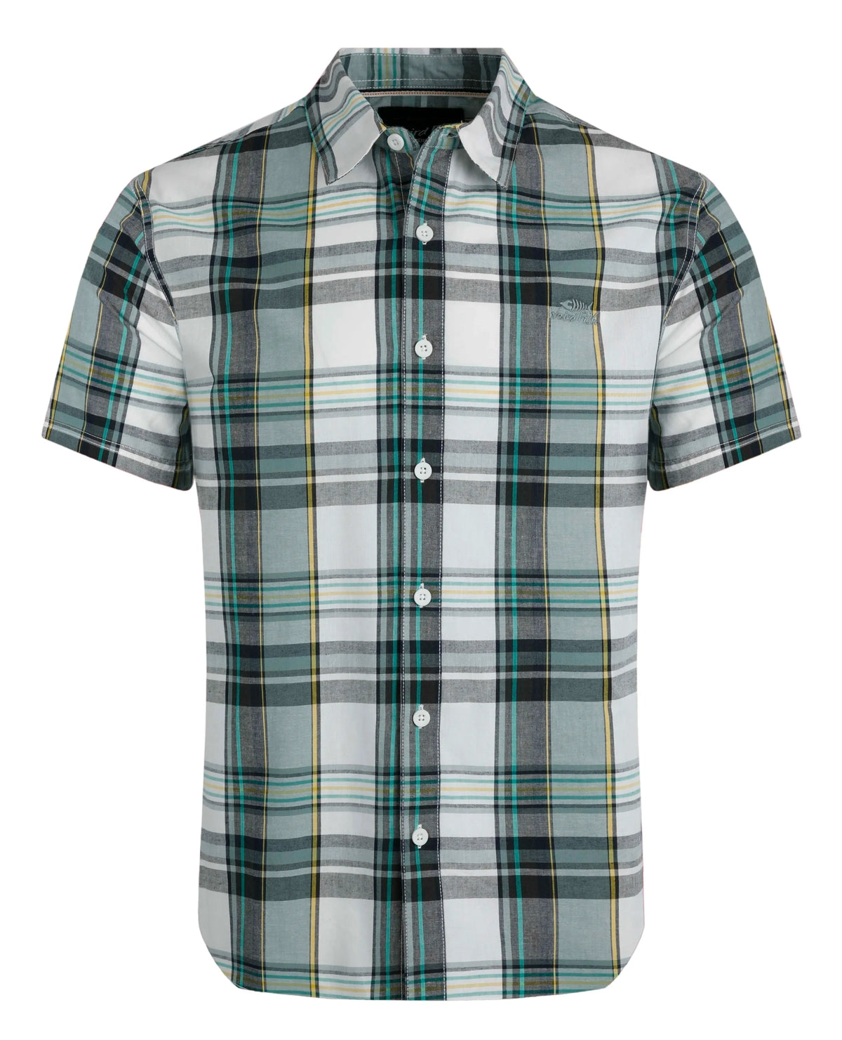 Weird Fish Mens Judd Short Sleeve Check Shirt - Dusty White