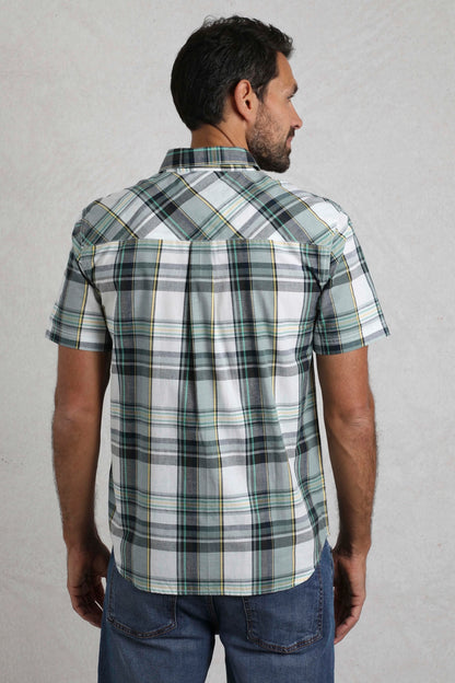 Weird Fish Mens Judd Short Sleeve Check Shirt - Dusty White