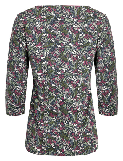 Weird Fish Womens 'Pinto' Floral Print Tee - Navy