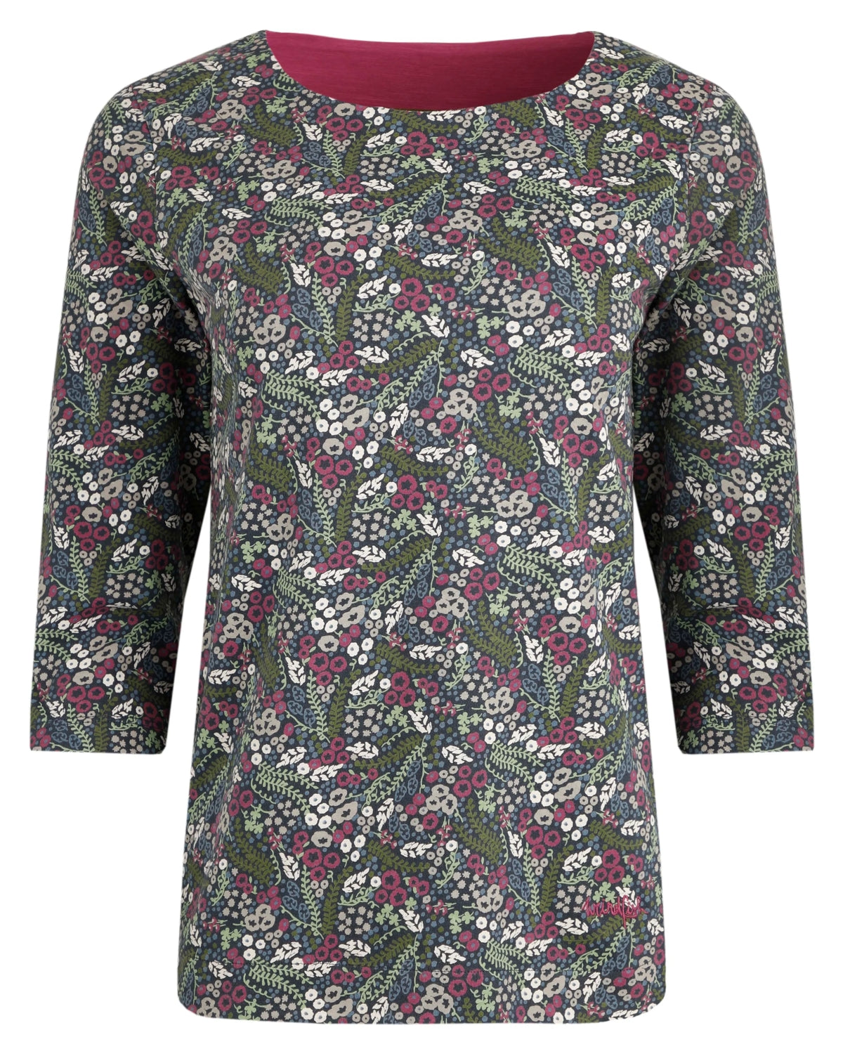 Weird Fish Womens 'Pinto' Floral Print Tee - Navy
