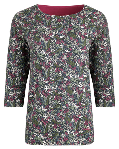 Weird Fish Womens 'Pinto' Floral Print Tee - Navy
