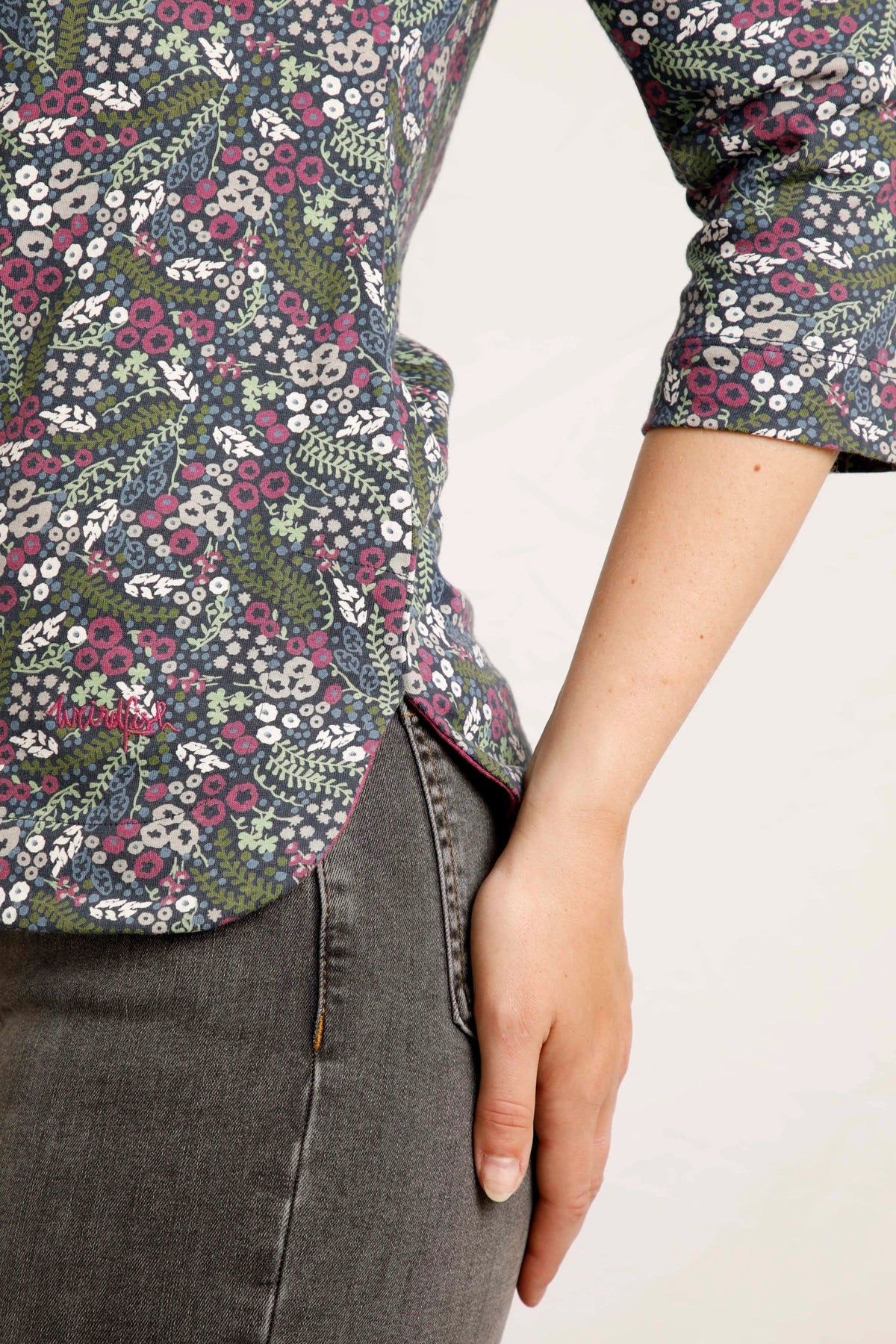 Weird Fish Womens 'Pinto' Floral Print Tee - Navy