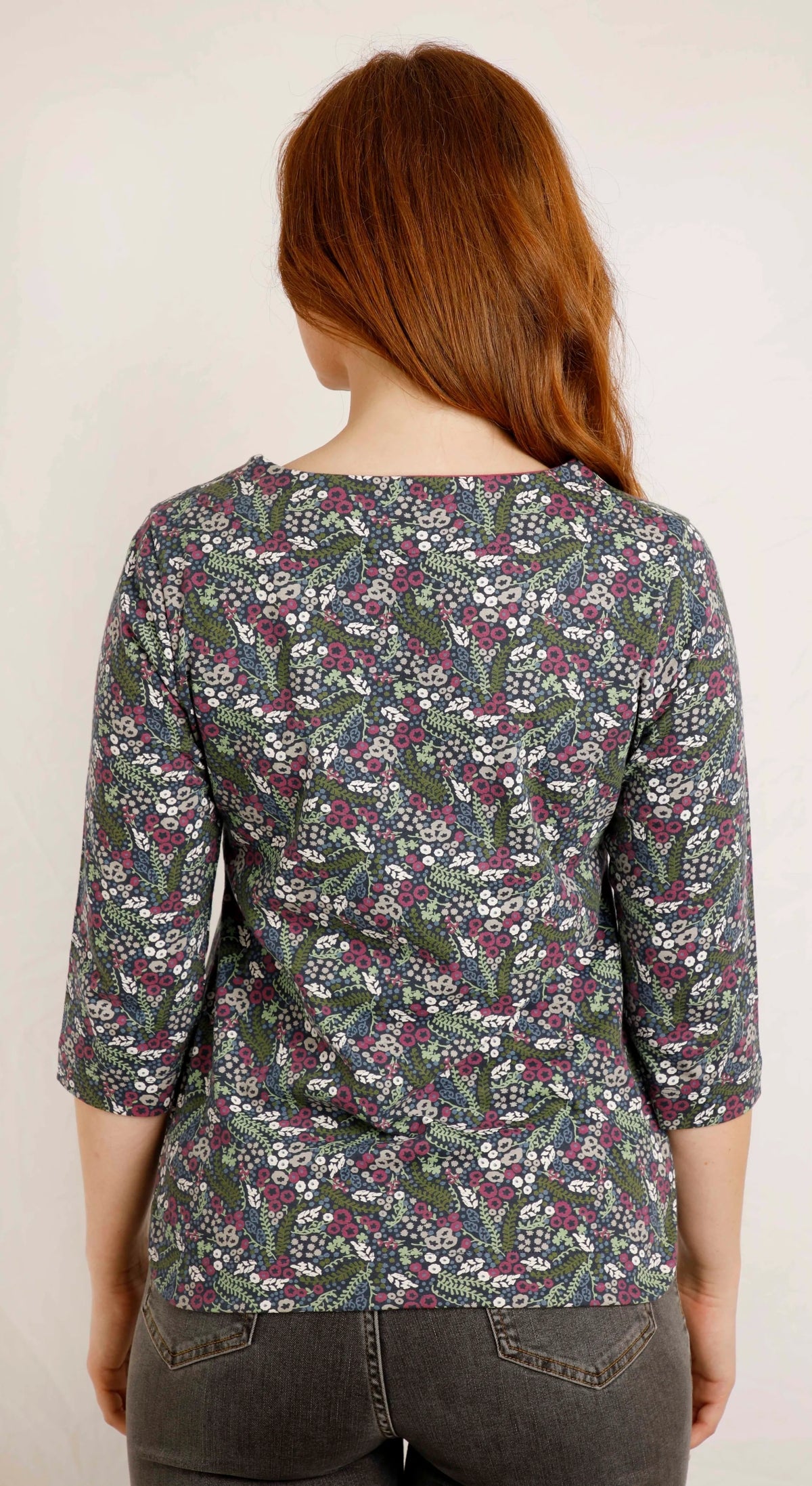 Weird Fish Womens 'Pinto' Floral Print Tee - Navy