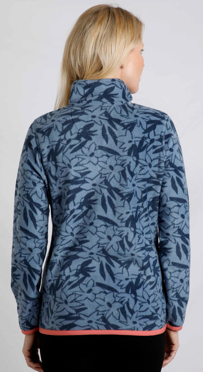 Weird Fish Womens Reena Floral Print Micro Fleece - China Blue