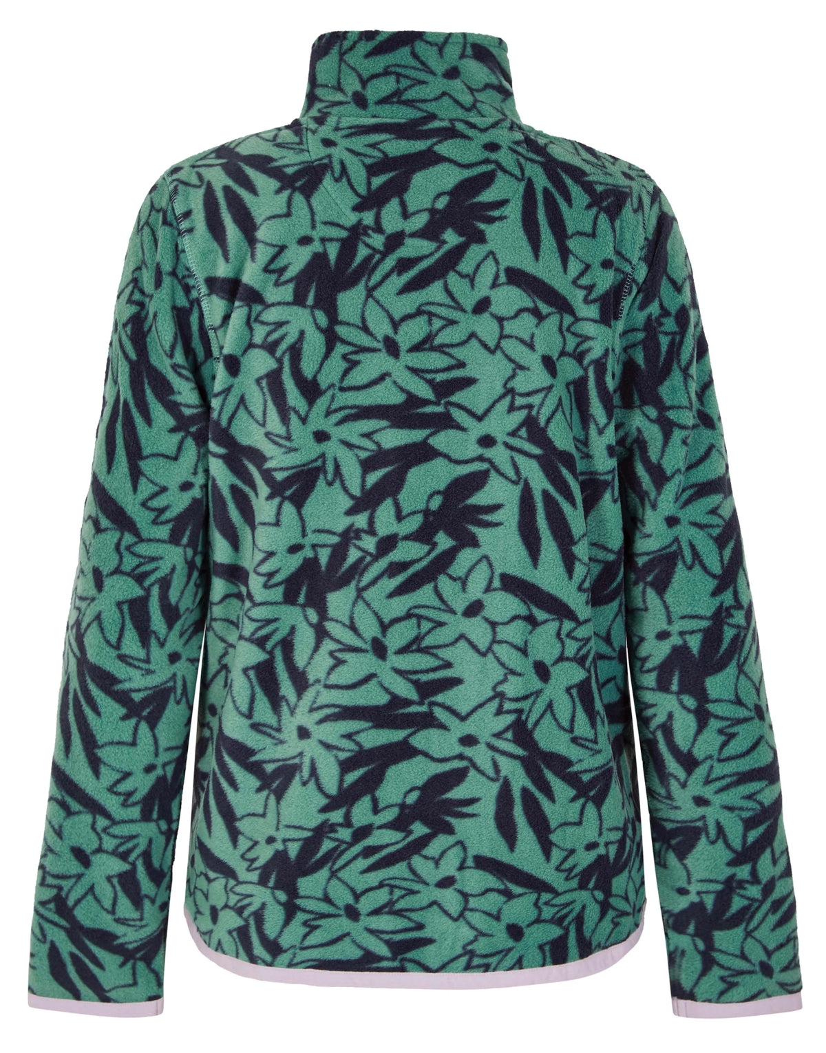 Weird Fish Womens Rochelle Floral Print Full Zip Micro Fleece - Dark Jade