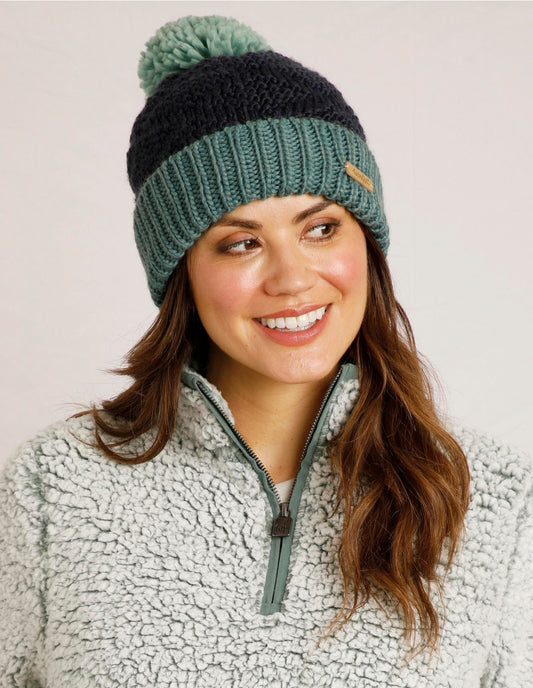 Weird Fish Aliza Textured Bobble Hat - Navy