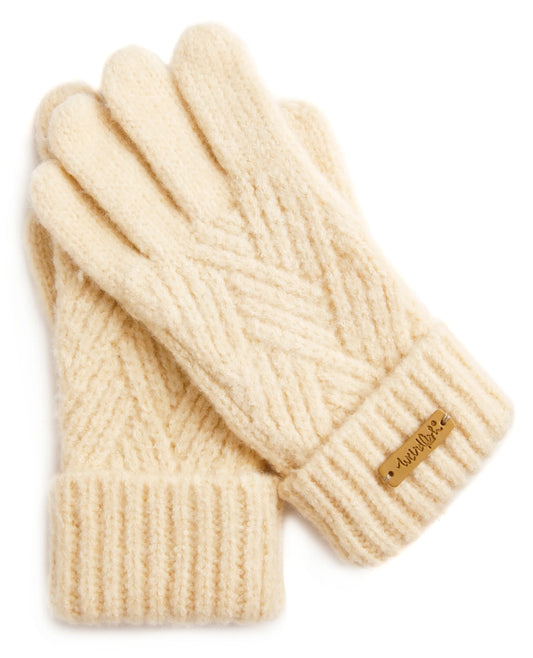 Weird Fish Womens Effie Eco Cosy Gloves - Chalk