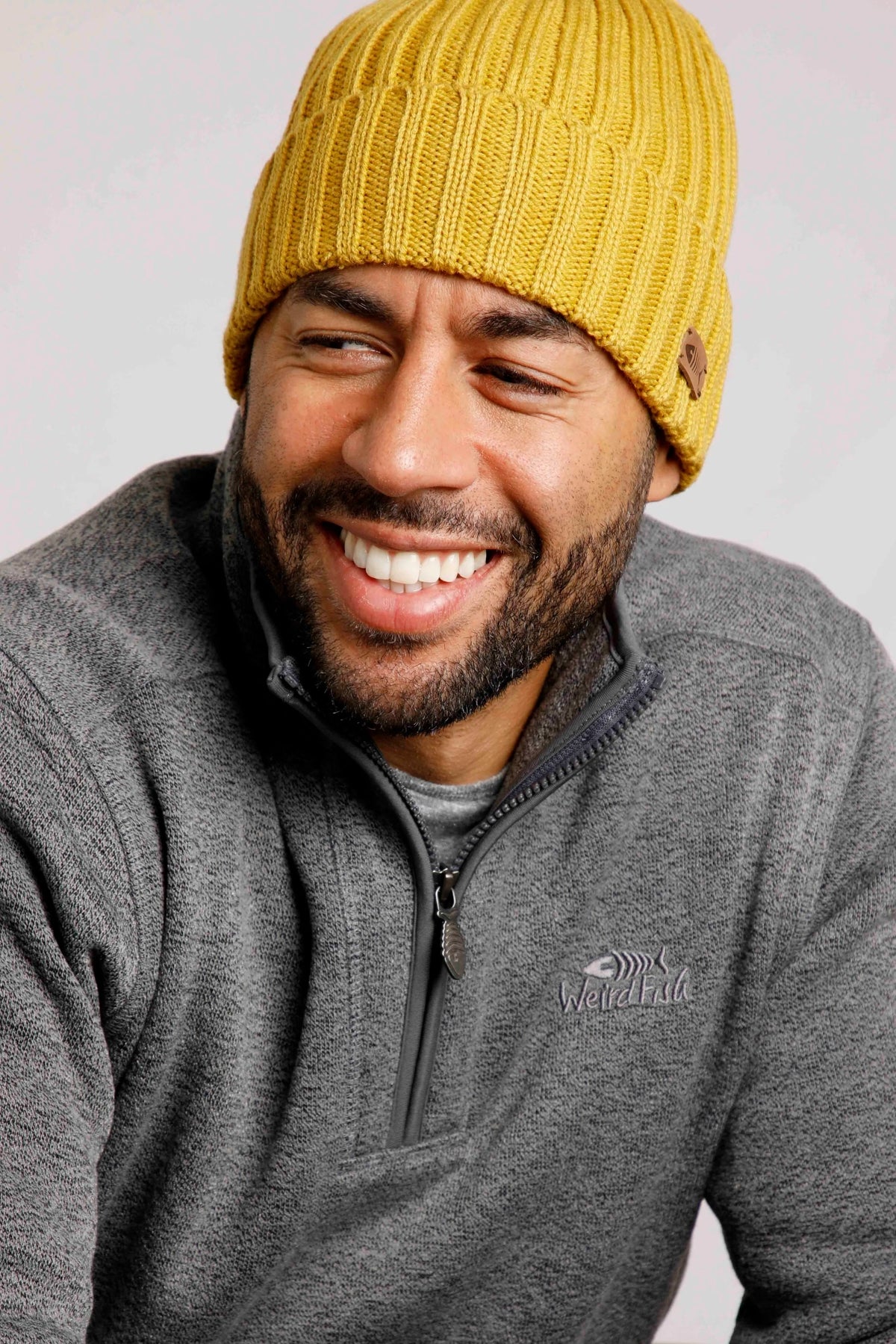 Weird Fish Monreith Eco Beanie - English Mustard Yellow