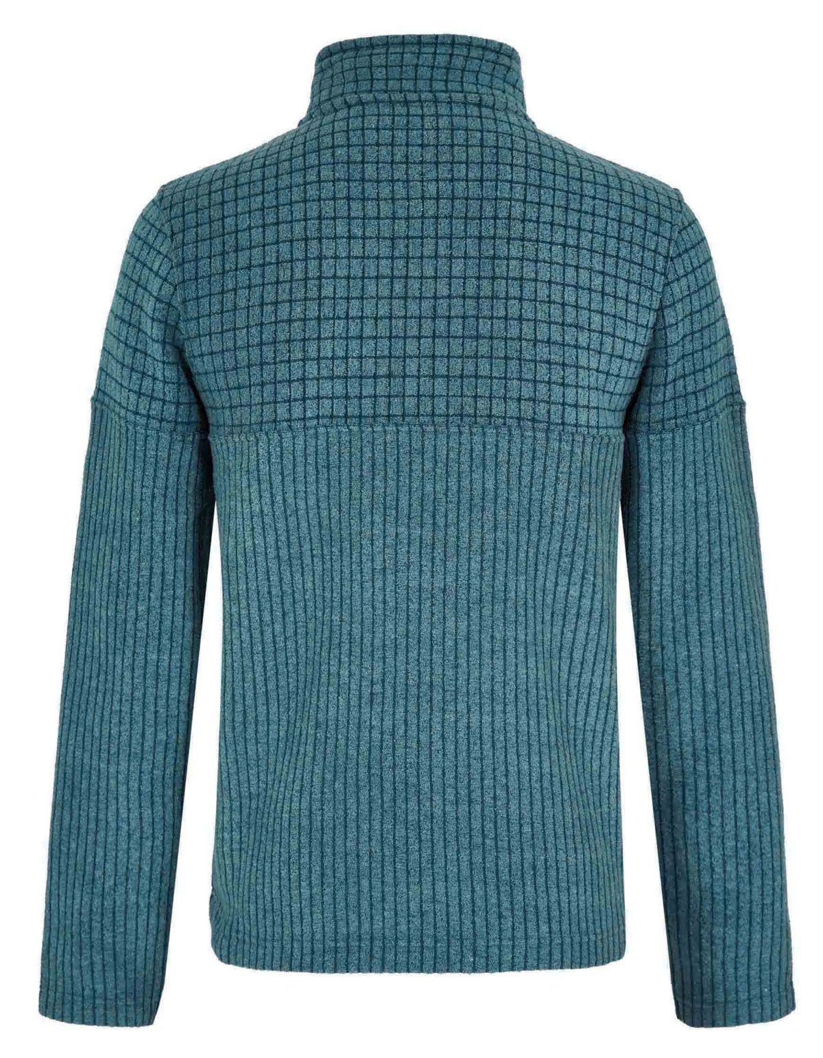 Men's Deep Sea Blue Longmont stripe and grid textured fleece from Weird Fish.