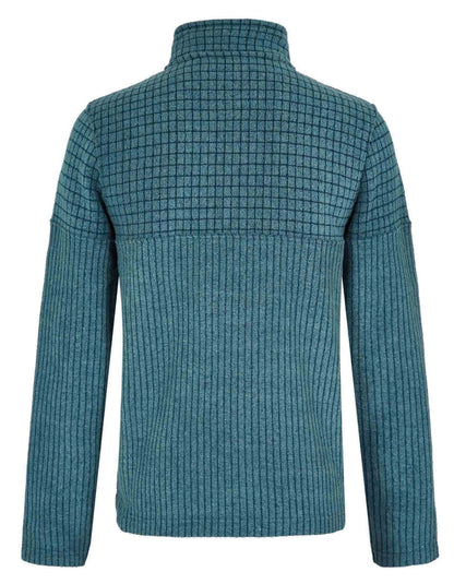 Men's Deep Sea Blue Longmont stripe and grid textured fleece from Weird Fish.