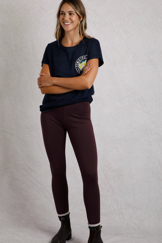 Weird Fish Womens Lilliane High Waisted Leggings - Mulled Wine